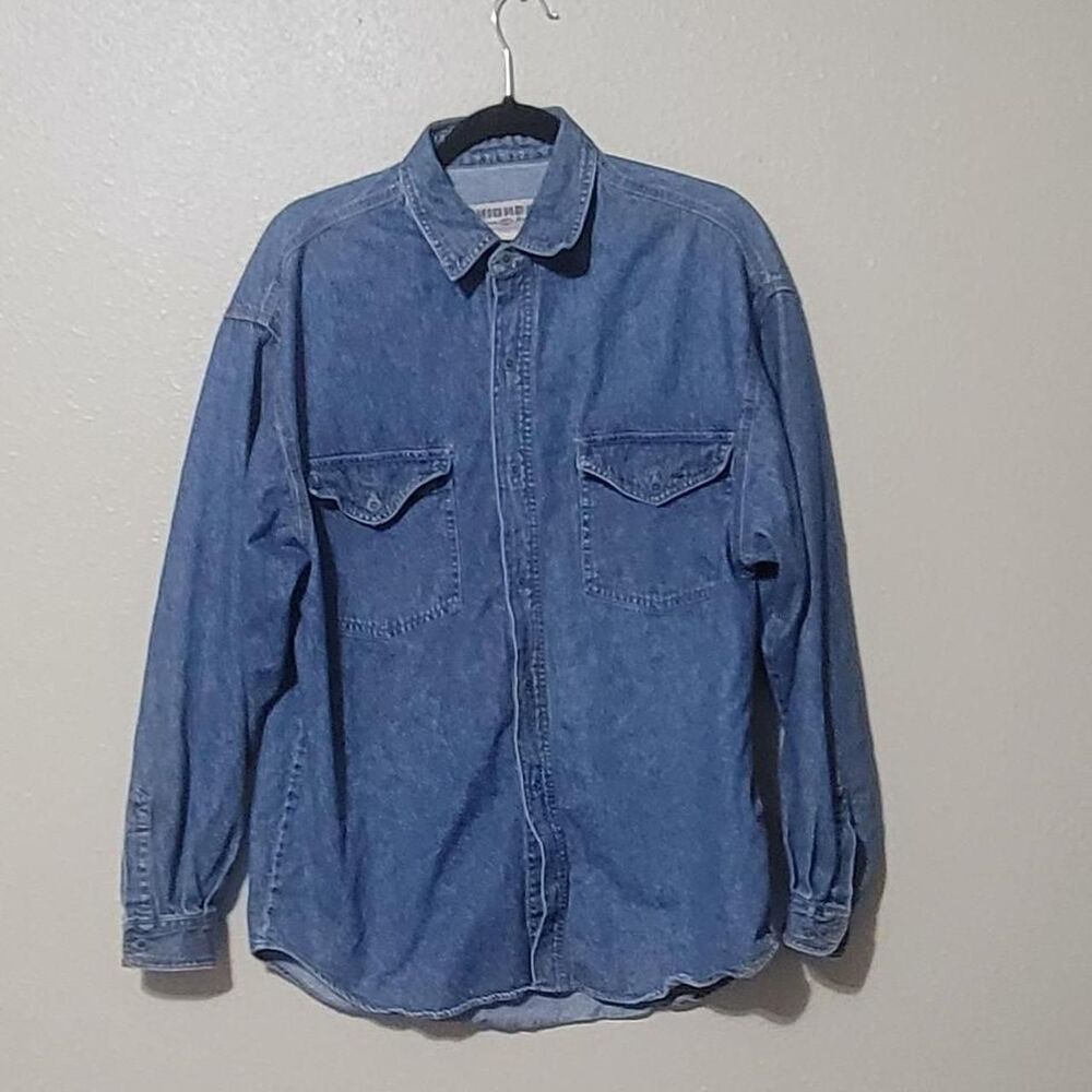 90s Vintage Union Bay Mens Denim Button Up Shirt, Size Medium